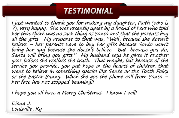 Santa's Testimonials