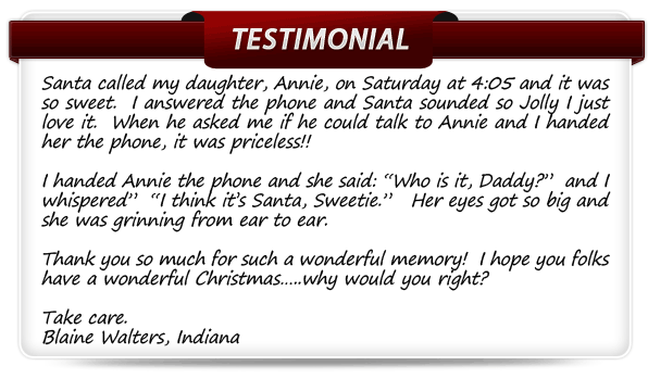 Santa's Testimonials