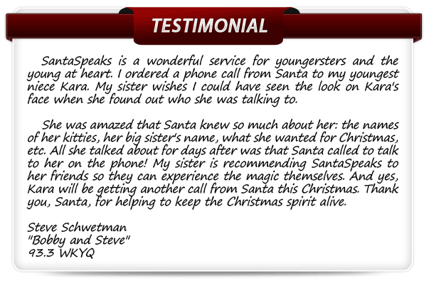 Santa's Testimonials